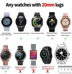 img 3 attached to 📱 FITLI 20мм ремешки с быстрым съемом для часов - совместимы с Galaxy Watch Active 2 40мм / 44мм, Galaxy Watch 4, Galaxy Watch 4 Classic, Gear S2 Classic, Galaxy Watch 42мм (13 штук)