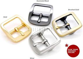 img 3 attached to 🔲 CRAFTMEMORE 3/4 Inch Single Prong Belt Buckle Square Center Bar Buckles - Craft Accessories SC04