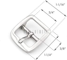 img 2 attached to 🔲 CRAFTMEMORE 3/4 Inch Single Prong Belt Buckle Square Center Bar Buckles - Craft Accessories SC04