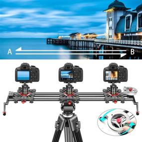 img 1 attached to GVM Camera Slider, 31”/80cm Carbon Fiber Dolly Rail Track Stabilizer – Sturdy Video Shot Slider with 6 Bearings for DSLR Camera DV Video, Movie, and Photography