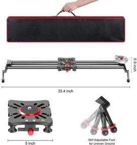 img 3 attached to GVM Camera Slider, 31”/80cm Carbon Fiber Dolly Rail Track Stabilizer – Sturdy Video Shot Slider with 6 Bearings for DSLR Camera DV Video, Movie, and Photography