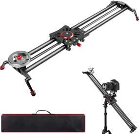 img 4 attached to GVM Camera Slider, 31”/80cm Carbon Fiber Dolly Rail Track Stabilizer – Sturdy Video Shot Slider with 6 Bearings for DSLR Camera DV Video, Movie, and Photography