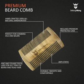 img 1 attached to 🧔 Striking Viking Wooden Beard Comb & Brown Case - Premium Sandalwood Anti-Static Beard and Mustache Comb - Fine & Coarse Teeth for Optimal Grooming - Portable Pocket Beard Comb for Everyday Use