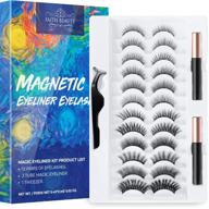 👁️ magnetic eyelashes and eyeliner kit: 12 pairs of reusable 3d 6d magnetic eyelashes with 2 special magnetic eyeliners and tweezers – natural look made easy logo