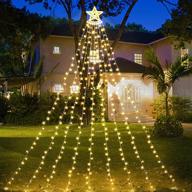 🌟 enhanced super-sized outdoor christmas lights: 14" topper star, 350 leds, 8 modes for festive yard decor - warm white логотип