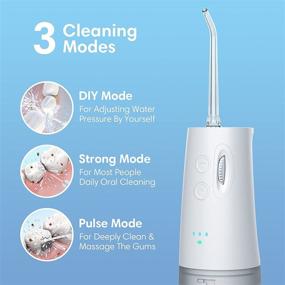 img 3 attached to Adjustable Cordless Water Flosser | Portable Dental Flossers with 4 Replacement Jets | Waterproof IPX7 Oral Irrigator for Home & Travel