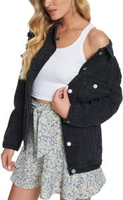 img 2 attached to Just Quella Jacket Oversized Distressed Women's Clothing and Coats, Jackets & Vests