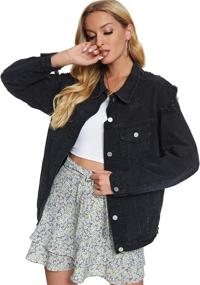 img 1 attached to Just Quella Jacket Oversized Distressed Women's Clothing and Coats, Jackets & Vests