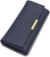 elegant women's leather trifold wallet holder for handbags & wallets logo
