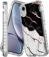 📱 in4u iphone xr case: 3-in-1 shockproof shinny rose gold stripe marble design for ultimate protection logo