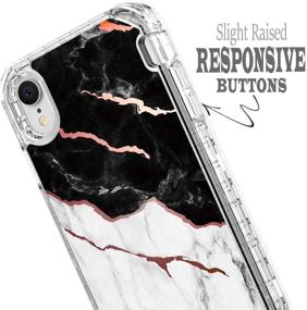 img 2 attached to 📱 IN4U iPhone XR Case: 3-in-1 Shockproof Shinny Rose Gold Stripe Marble Design for Ultimate Protection