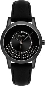 img 1 attached to Rakani Traffic Swarovski Crystals Leather Women's Watches