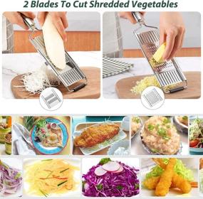 img 2 attached to 4-in-1 Stainless Steel Multifunctional Grater - Vegetable Cabbage Slicer with 4 Adjustable Blades, Handheld Shredder Cutter and Hand Protector - Ideal for Cheese, Lemon, Chocolate