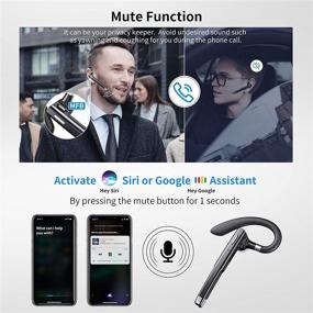 img 1 attached to 🎧 V5.1 Беспроводная Bluetooth гарнитура с одним наушником для мобильного телефона, беспроводная блютуз-гарнитура со шумоподавляющим микрофоном CVC 8.0, идеально подходит для вождения/работы/офиса, совместима с iPhone и Android (черная)