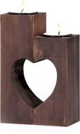 🕯️ heart candle tealight holder – set of 2 handmade decorative candle holders, unique gift for women, wives, weddings, girlfriends & more, romantic candles & home décor, 5.9” tall wooden tealight hold логотип