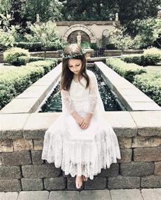 img 3 attached to A-line Lace Flower Girl Dress for 2-12 Year Olds - Get Elegant and Stylish!