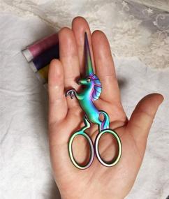img 1 attached to ✂️ HITOPTY Rainbow Unicorn Embroidery Scissors, 4.5inch Stainless Steel Snips for Needlework, Cross-stitch, Embroidery, Sewing, Quilting, and Needlepoint