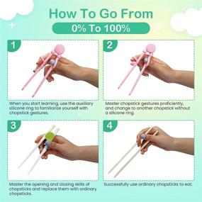 img 1 attached to 🥢 4 Pairs MOTZU Training Chopsticks for Beginners - Easy-to-Use Cheater Chopsticks, Learning Helper for Kids & Adults - Reusable, Dishwasher Safe, Fun Plastic Chopsticks