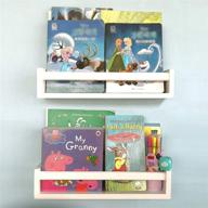 📚 versatile nursery shelves for wall: white set of 2 floating bookshelves - ideal baby room, kitchen, bedroom, and bathroom décor! logo