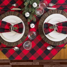 img 3 attached to Festive Wonlex Polyester Red Black 🎄 Christmas Thanksgiving Décor: Create Magical Holiday Ambiance!