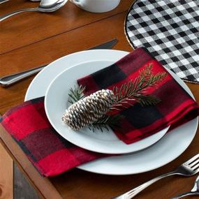 img 2 attached to Festive Wonlex Polyester Red Black 🎄 Christmas Thanksgiving Décor: Create Magical Holiday Ambiance!