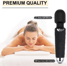 img 1 attached to 🔋 Powerful Cordless Wand Massager for Personal Use, Therapeutic Vibrating Massage for Stress Relief - Rechargeable Mini Silicone Foot/Back/Neck Massage - 20 Speeds & Patterns (Black)