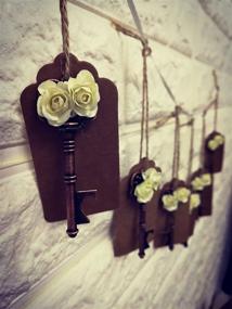 img 2 attached to 🔑 50 Pcs Wedding Favor Bottle Openers with Escort Tags - Rustic Key Design for Key-Themed Open Wedding Gift, White Color