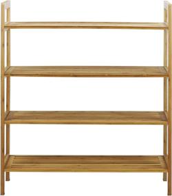 img 2 attached to Bamboo Shoe Rack: Oceanstar 4-Tier Natural Organizer for Medium Shoes