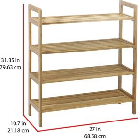 img 1 attached to Bamboo Shoe Rack: Oceanstar 4-Tier Natural Organizer for Medium Shoes