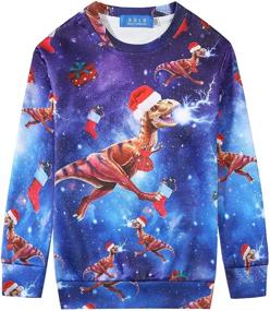 img 4 attached to SSLR Big Boys' Funny Xmas Crewneck Pullover 🎄 Ugly Christmas Sweatshirt: Festive & Stylish Design for Youngsters