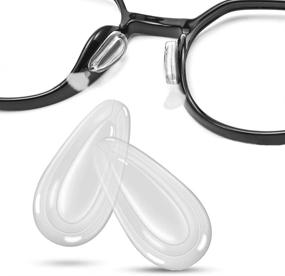 img 4 attached to Mr.ZzjOOj Eyeglass Nose Pads - Upgraded Soft Silicone 👓 Air Chamber Glasses Nose Pads for Plastic Frames (Clear), 5 Pairs