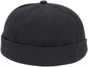 img 1 attached to 🧢 Cool and Comfy Cotton Brimless Docker Cap: Adjustable Street Style Beanie Hat for Fashion-Forward Lovers