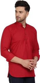 img 1 attached to SKAVIJ Tunic Viscose Short Kurta Men's Clothing for Shirts