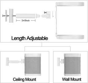 img 3 attached to 🔊 Sonos One SL Speaker Mounts – Swivel & Tilt Wall/Ceiling Mount Brackets, White