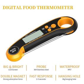 img 1 attached to FREQMEN Instant Read Meat Thermometer: Fast & Accurate Digital Food Thermometer for Grill, Cooking, BBQ, Smoker, Candy, and Home Brewing