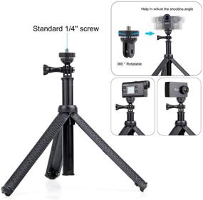 img 1 attached to 🤳 GEPULY Удлиненная палка для селфи с штативом: идеально подходит для GoPro Hero 10 9 8 7 6 5 4 3 2 Fusion Max, OSMO Action, AKASO, SJCAM и мобильных телефонов. Рукоятка, телескопический монопод и комплект со штативом!