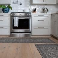 🔽 gelpro nevermove artisan chenille textured gellygrippers, bella charcoal machine-washable 2-piece rug set logo
