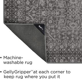 img 3 attached to 🔽 GelPro Nevermove Artisan Chenille Textured GellyGrippers, Bella Charcoal Machine-Washable 2-Piece Rug Set