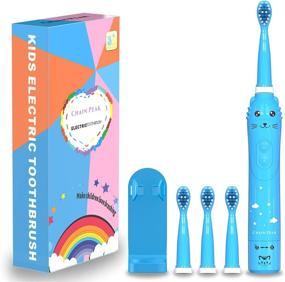 img 4 attached to 🦷 Rechargeable Sonic Electric Toothbrush for Kids, Smart Toothbrush for Boys and Girls Ages 3-12 with 30 Second Reminder, 2 Minute Timer, 6 Modes, 4 Brush Heads, and Wall-Mounted Stand