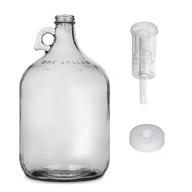 fastrack clear glass wine fermenter with airlock - 1 gallon capacity (b00beyreiw) логотип