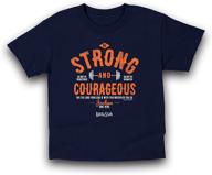 strong and courageous navy girl's t-shirt by kerusso kids logo