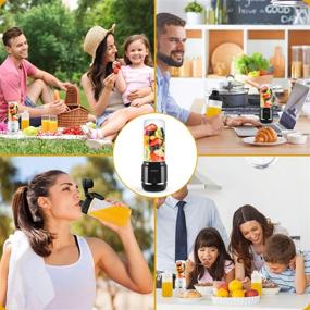 img 3 attached to 🍹 iOCSmart Portable Blender - USB Rechargeable, Wireless Electric Personal Juicer Blender for Shakes and Smoothies with 2 Travel Bottles - 4000mAh High Capacity Batteries (Black)