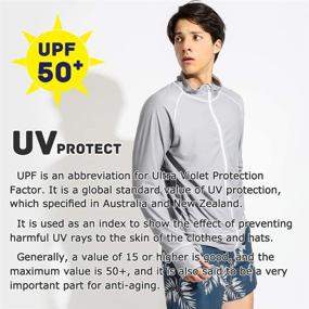 img 2 attached to 👕 Actleis Men's UPF50+ Long Sleeve Zip Rash Guard: Quick Dry, UV Sun Protection Shirt for Swimming, Running, Fishing - Model: US-AL20002