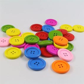 img 2 attached to ✂️ Mahaohao Bulk Pack of 30 Large Wooden Buttons, 4 Holes, Mixed Color, 30mm | Ideal for Eco-friendly Sewing, Scrapbooking, DIY Crafts | Wood Fasteners (1.2", 30pcs)