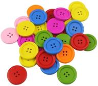 ✂️ mahaohao bulk pack of 30 large wooden buttons, 4 holes, mixed color, 30mm | ideal for eco-friendly sewing, scrapbooking, diy crafts | wood fasteners (1.2", 30pcs) logo