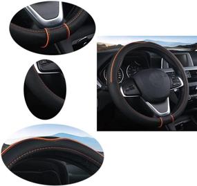 img 2 attached to 🚗 Universal 15 Inch Auto Car Steering Wheel Cover by SHIAWASENA - Soft Leather, Breathable & Anti-Slip for Improved Grip