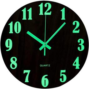 img 4 attached to 🕰️ Enhance Your Living Space with Topkey 12 Inch Luminous Wall Clock in Silent Wooden Design – Perfect for Living Room and Bedroom Décor (Battery Not Included)