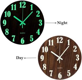 img 1 attached to 🕰️ Enhance Your Living Space with Topkey 12 Inch Luminous Wall Clock in Silent Wooden Design – Perfect for Living Room and Bedroom Décor (Battery Not Included)