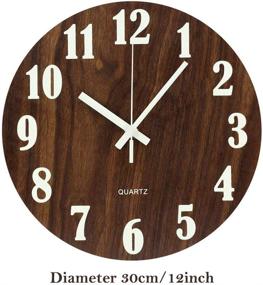 img 3 attached to 🕰️ Enhance Your Living Space with Topkey 12 Inch Luminous Wall Clock in Silent Wooden Design – Perfect for Living Room and Bedroom Décor (Battery Not Included)