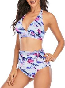 img 2 attached to 👙 Century Star Women's Geometric Boyshort Swimsuit: Stylish Swimsuit & Cover Up for Fashion-Forward Ladies